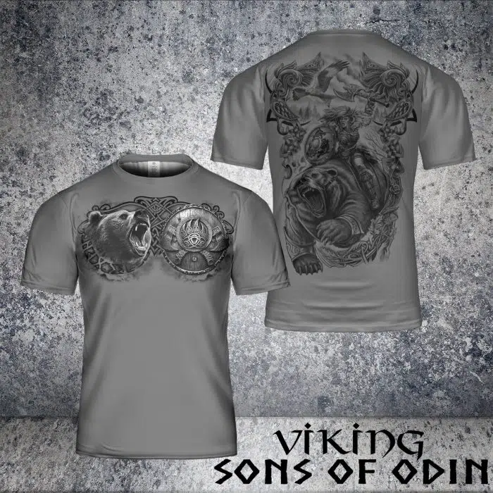 Viking Shirt Bear Shield Valkyrie