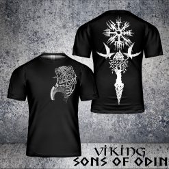 Viking Shirt Wolf Axe Three of Life Raven
