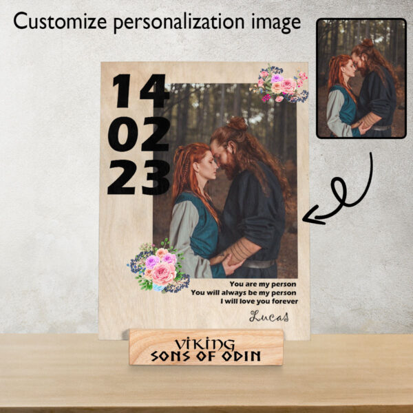 Viking Wood Photo Print With Stand Personalized Gifts For Valentine's Day