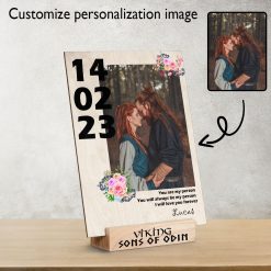 Viking Wood Photo Print With Stand Personalized Gifts For Valentine's Day