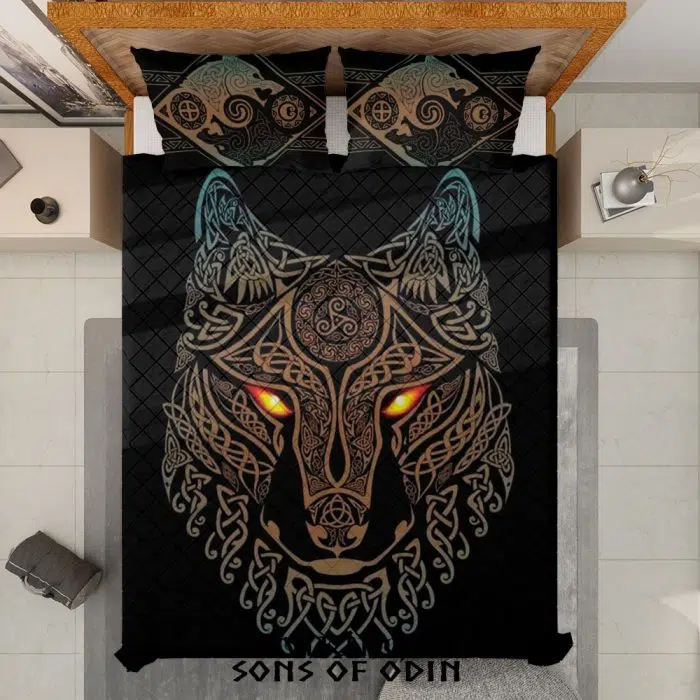 Viking Bedding Set Viking Fenrir Wolf