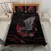 Viking Bedding Set Viking Raven Red Moon