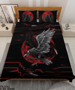 Viking Bedding Set Viking Raven Red Moon