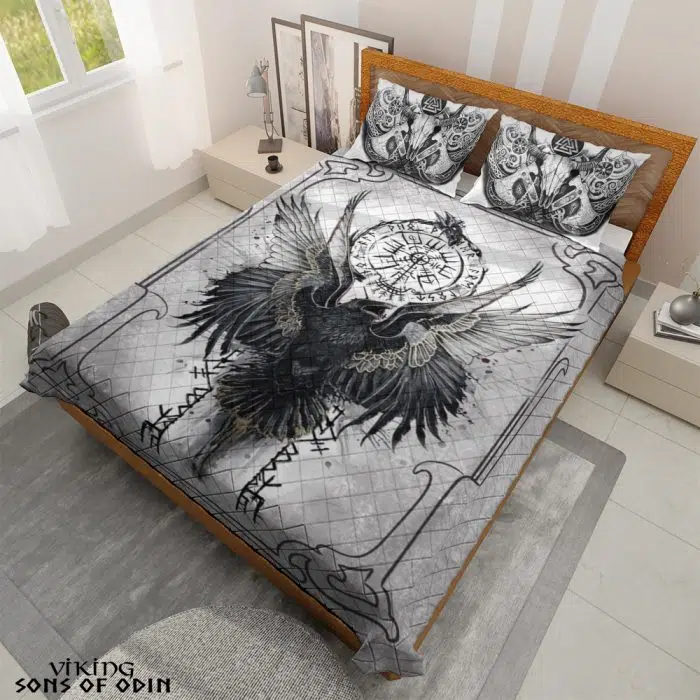 Viking Bedding Set Viking Raven Vegvisir Axe