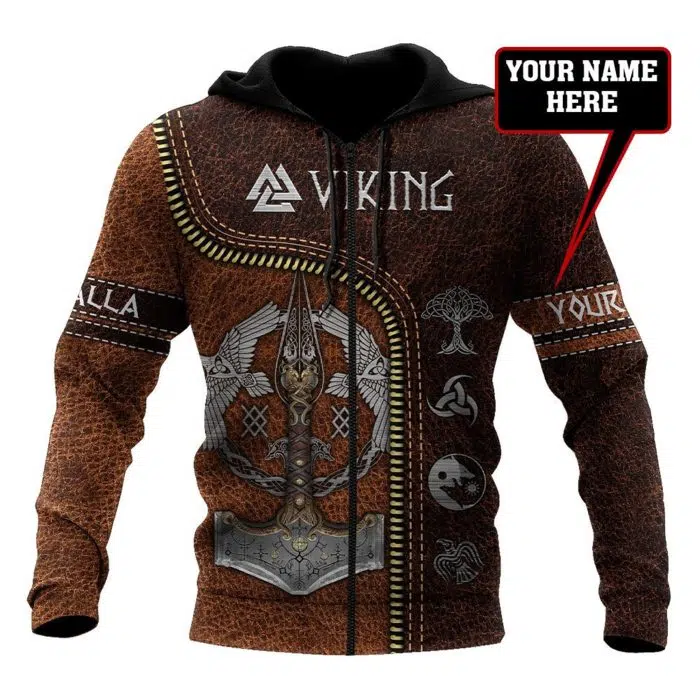 Viking Hoodie Viking Valhalla Thor Hammer Mjolnir