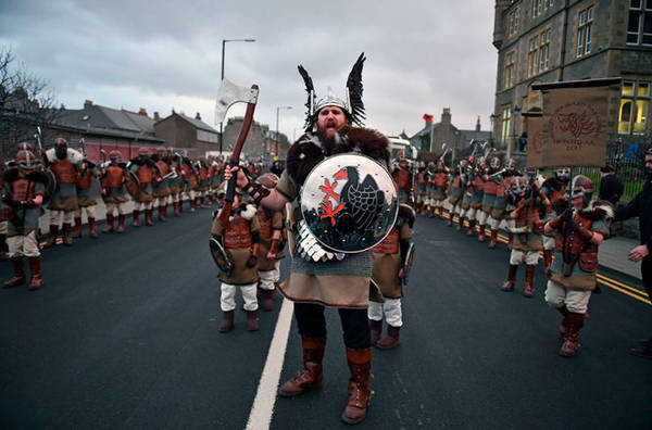 Up Helly Aa traditional fire festival takes place on the last Tuesday of January every year in Scotland