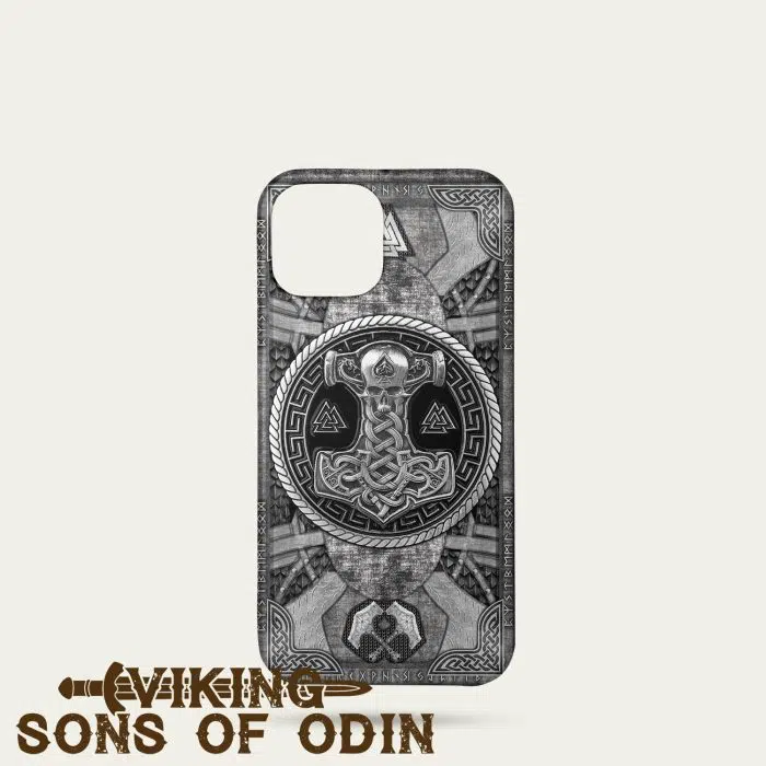 Viking Phone Case Thor Hammer Mjolnir Valknut Rune Norse