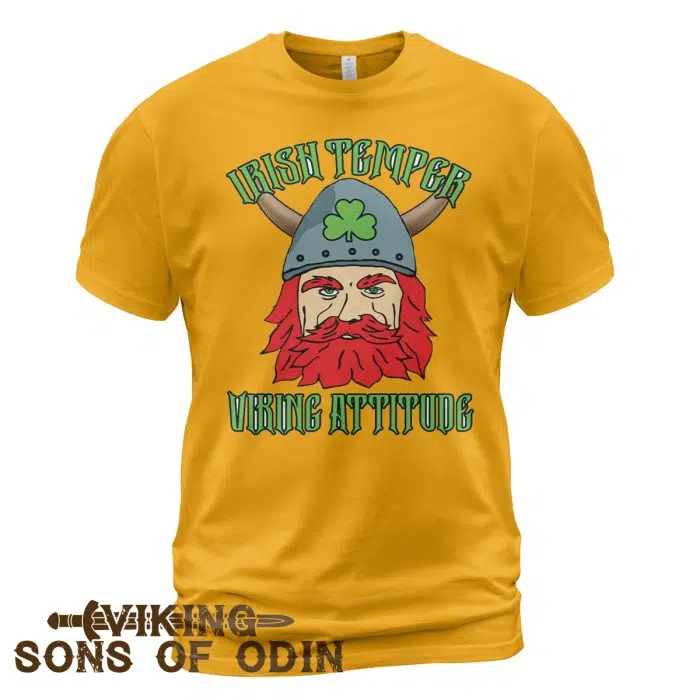 Viking Shirt Irish Temper Viking Attitude Viking St. Patrick's Day Yellow