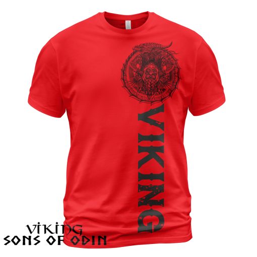 Viking Shirt Odin Jörmungandr Viking Red