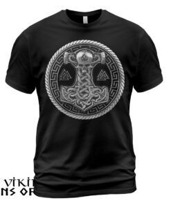 Viking Shirt Thor Hammer Mjolnir Valknut Rune Norse Blue
