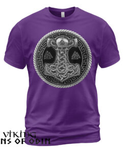 Viking Shirt Thor Hammer Mjolnir Valknut Rune Norse Purple