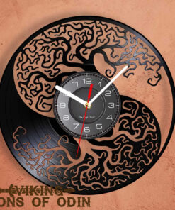 Viking Wall Clock Yin and Yang Yggdrasil Tree Of Life