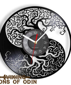 Viking Wall Clock Yin and Yang Yggdrasil Tree Of Life