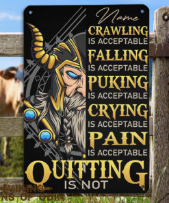 Viking Metal Sign Crawling Falling Puking Crying Pain Quitting