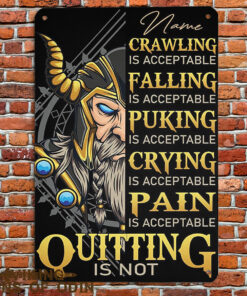 Viking Metal Sign Crawling Falling Puking Crying Pain Quitting