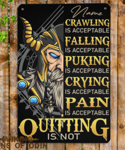 Viking Metal Sign Crawling Falling Puking Crying Pain Quitting