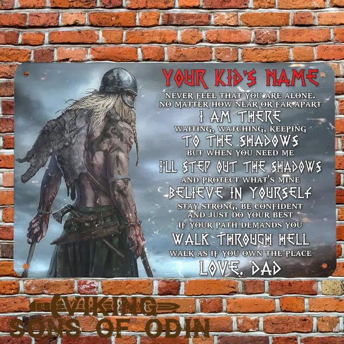 Viking Metal Sign Viking Kid Love Dad