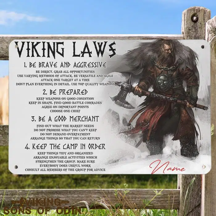 Viking Metal Sign Viking Law