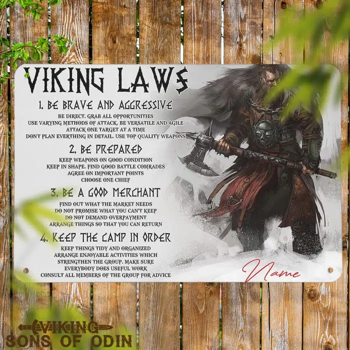 Viking Metal Sign Viking Law