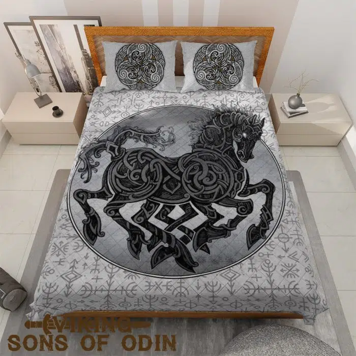 Viking Bedding Set Sleipnir Odin Rune