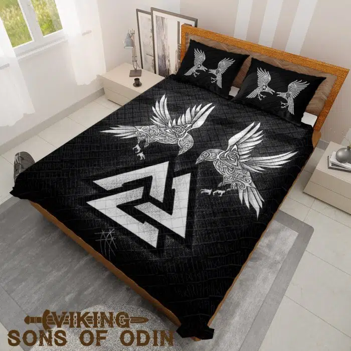 Viking Bedding Set Raven Valknut Meaning