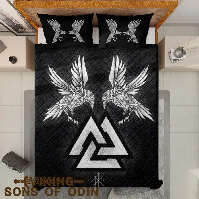 Viking Bedding Set Raven Valknut Meaning