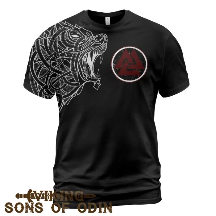 Viking Shirt Wolf Fenrir Valknut