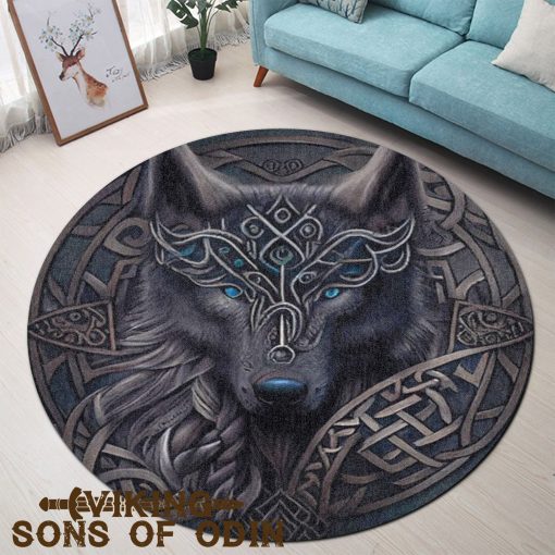 Viking Round Carpet Fenrir Wolf