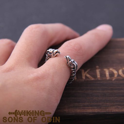 Viking Ring Dragon Statement Rings Men Vintage Color Nordic Viking Totem Odin Men Rings Jewelry