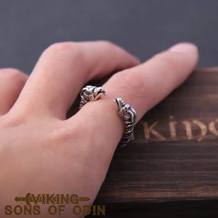 Viking Ring Dragon Statement Rings Men Vintage Color Nordic Viking Totem Odin Men Rings Jewelry