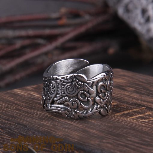Viking Ring Nordic Viking Wolf