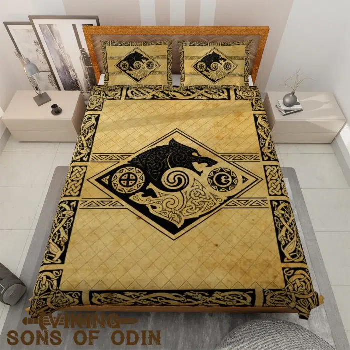 Viking Bedding Set Viking Bedding Set Viking Wolf Hati and Skoll