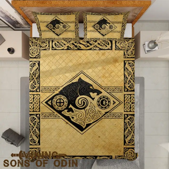 Viking Bedding Set Viking Bedding Set Viking Wolf Hati and Skoll