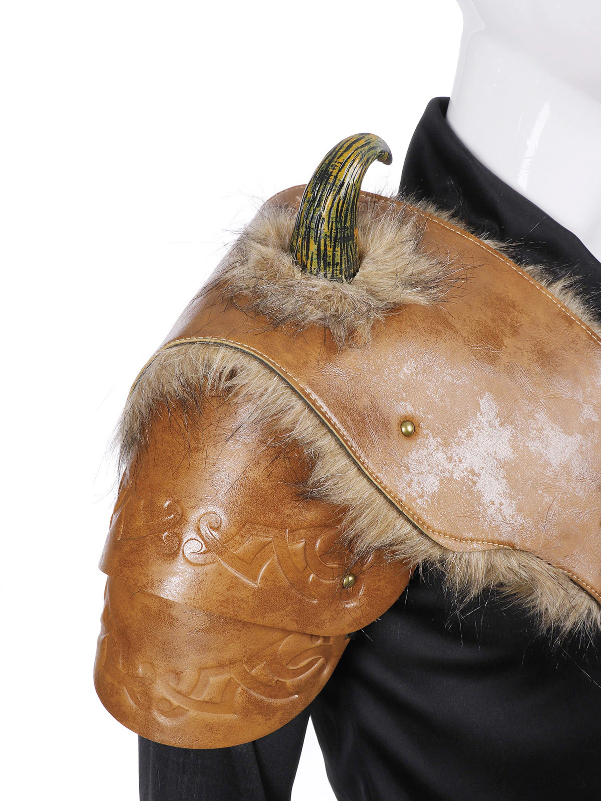 Leather Brown Fur Shoulder Armor [Best Price] – Viking Clothing
