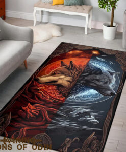Viking Rug Wolf Fire and Ice