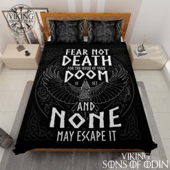 Viking Bedding Set Fear Not Death For The Hour Of Your Doom Is Set And None May Escape It