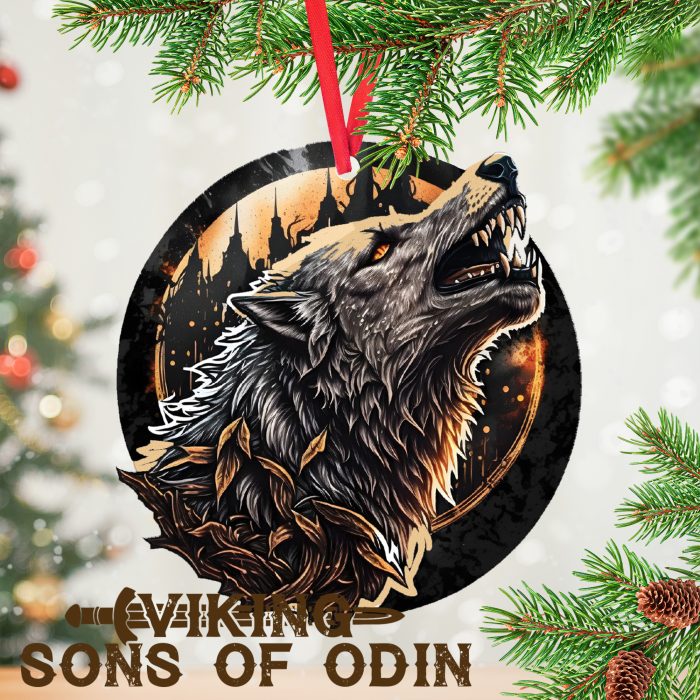 Viking Christmas Ornaments Nordic Wolf Fenrir