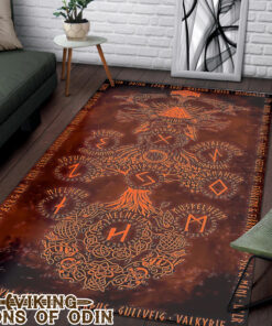 3D Viking Norse Mythology God Vikings Rug for Living Room Bedroom