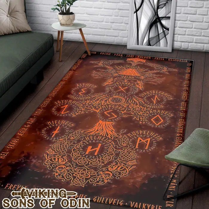 Viking Rug Tree of Life Gold