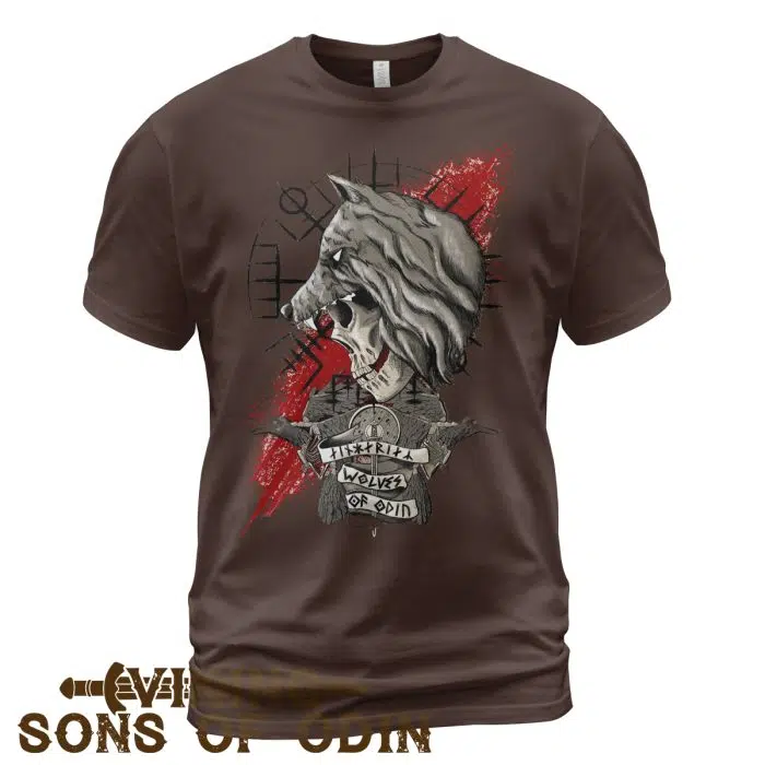 Viking Shirt Warriors Skull Raven Wolves Of Odin