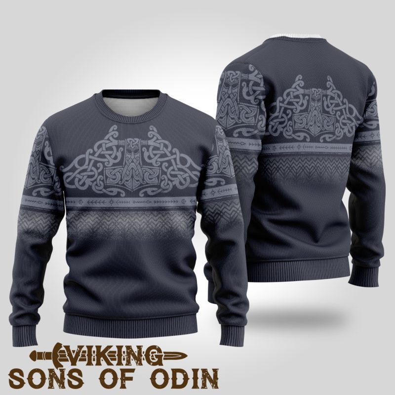 Viking Sweater Odin Thor Hammer Mjolnir Christmas Sweater | Viking Sons ...