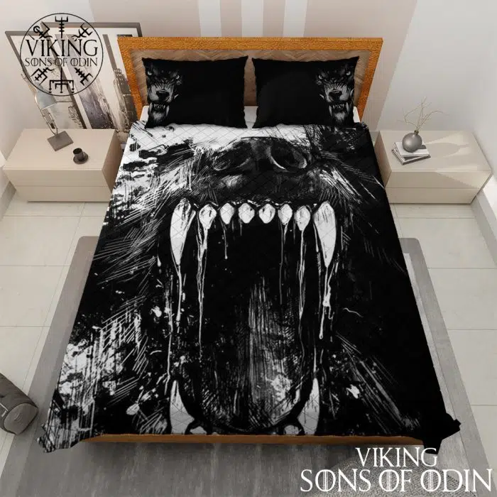 Viking Bedding Set Wolf Skoll and Hati