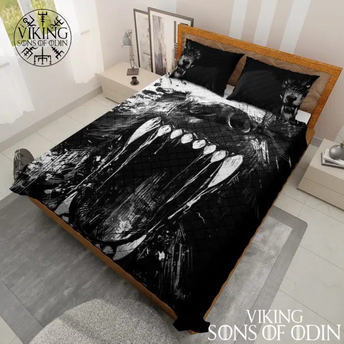 Viking Bedding Set Wolf Skoll and Hati