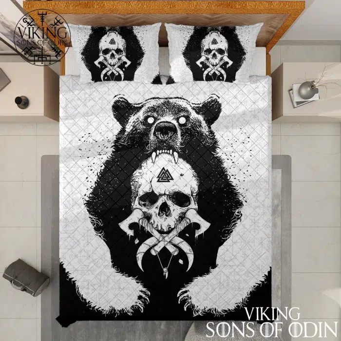 Viking Bedding Set Wolf Skoll and Hati Bear Valknut