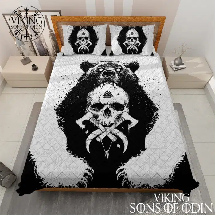 Viking Bedding Set Wolf Skoll and Hati Bear Valknut