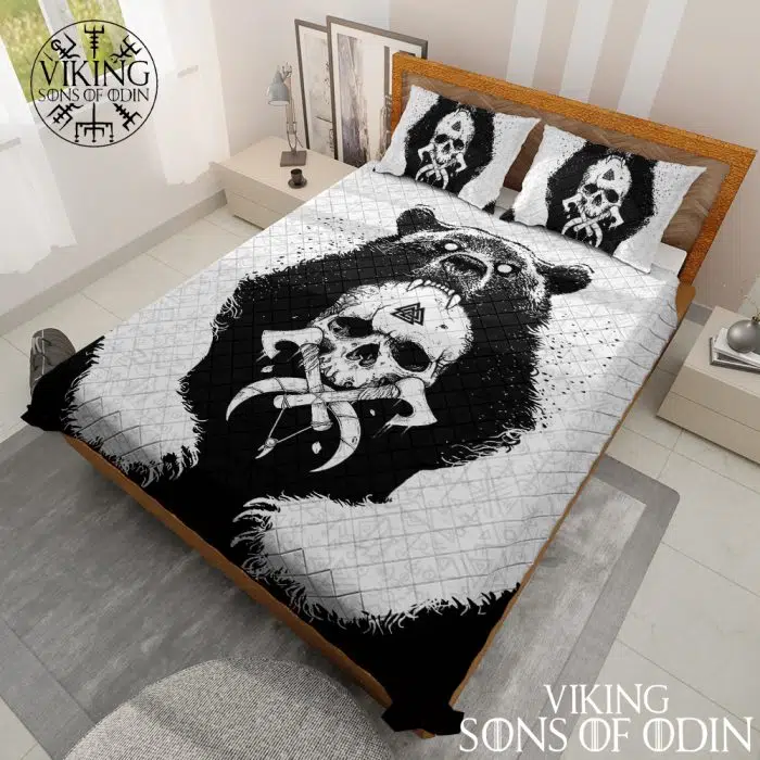 Viking Bedding Set Wolf Skoll and Hati Bear Valknut