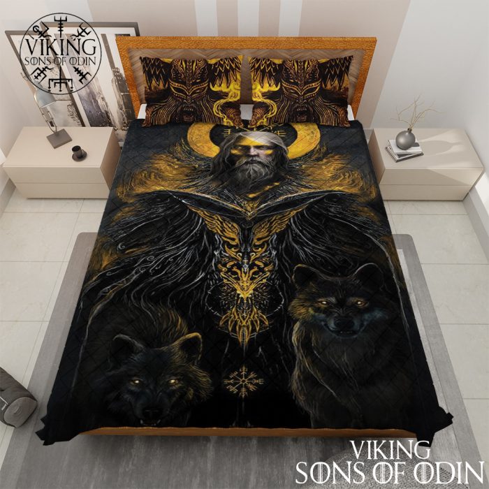 Viking Bedding Set Wolf Skoll and Hati Odin