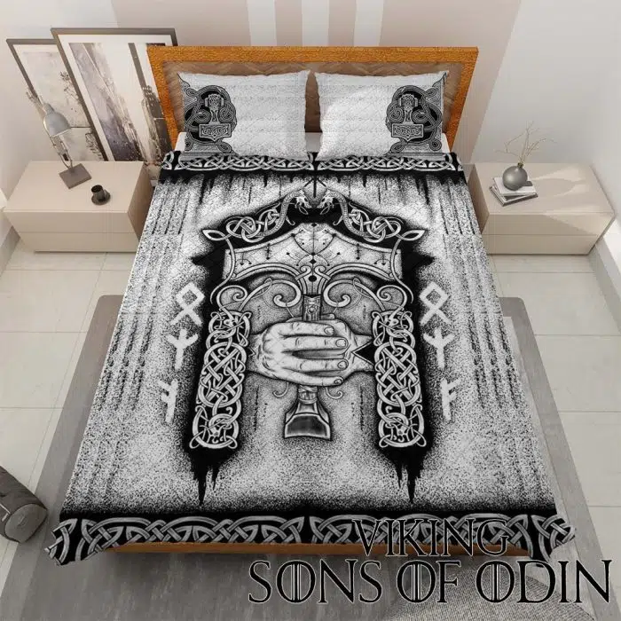 Viking Bedding Set Thor's Hammer Mjolnir