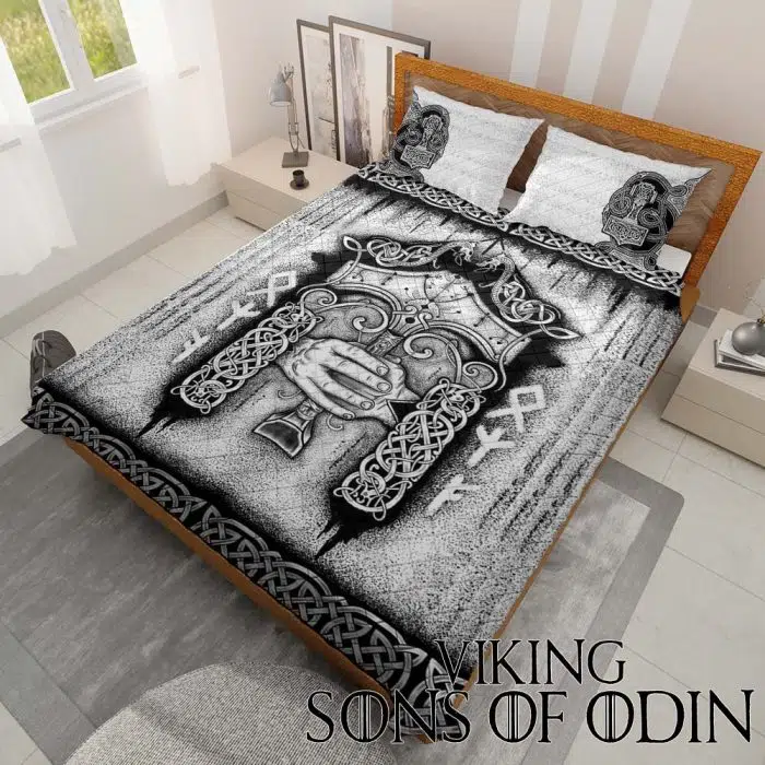 Viking Bedding Set Thor's Hammer Mjolnir