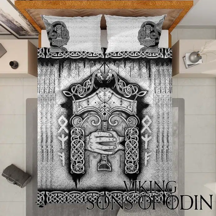 Viking Bedding Set Thor's Hammer Mjolnir